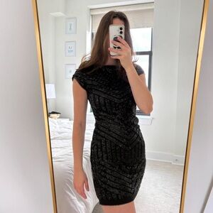 2014 Vince Camuto Mini Sequin Black Dress